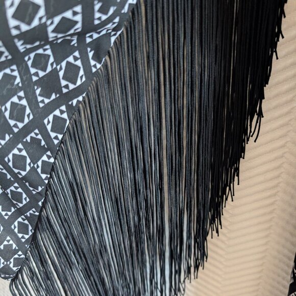 H&M X Coachella Black & White Fringe Romper Size 8 Festival Boho Western - Picture 10 of 13